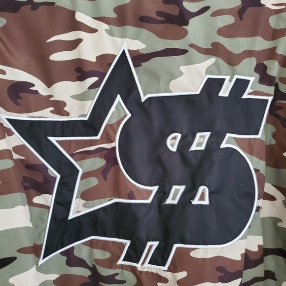 HUDSON Money Team Flight Bomber Puffer Camo Jacket 4X - Picture 3 of 6